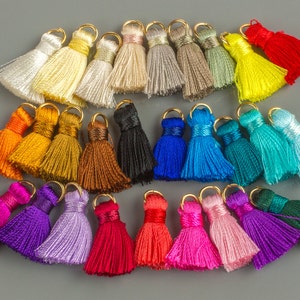 SILK TINY TASSLE Tassels High Quality Extra Thick 4 pcs