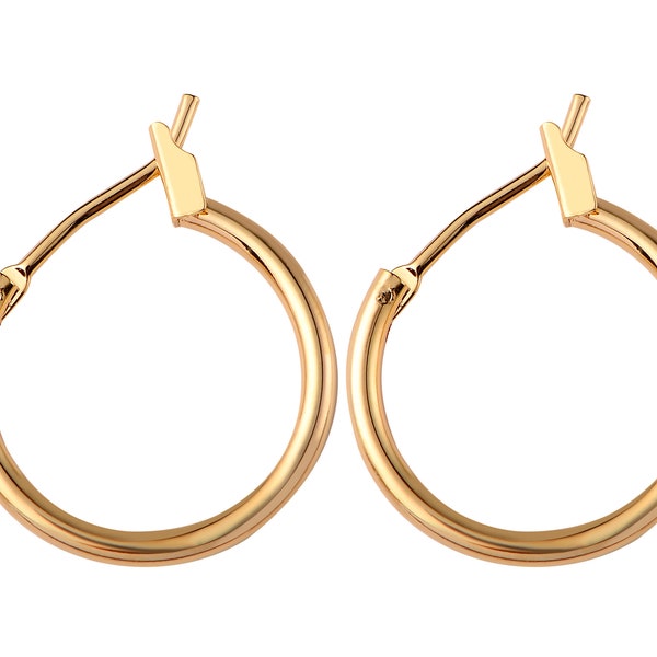 4pcs 18k Gold Round Hoop Earring Lever Backs - 14mm 20mm 30mm 40mm 50mm- 1-2 pairs per order