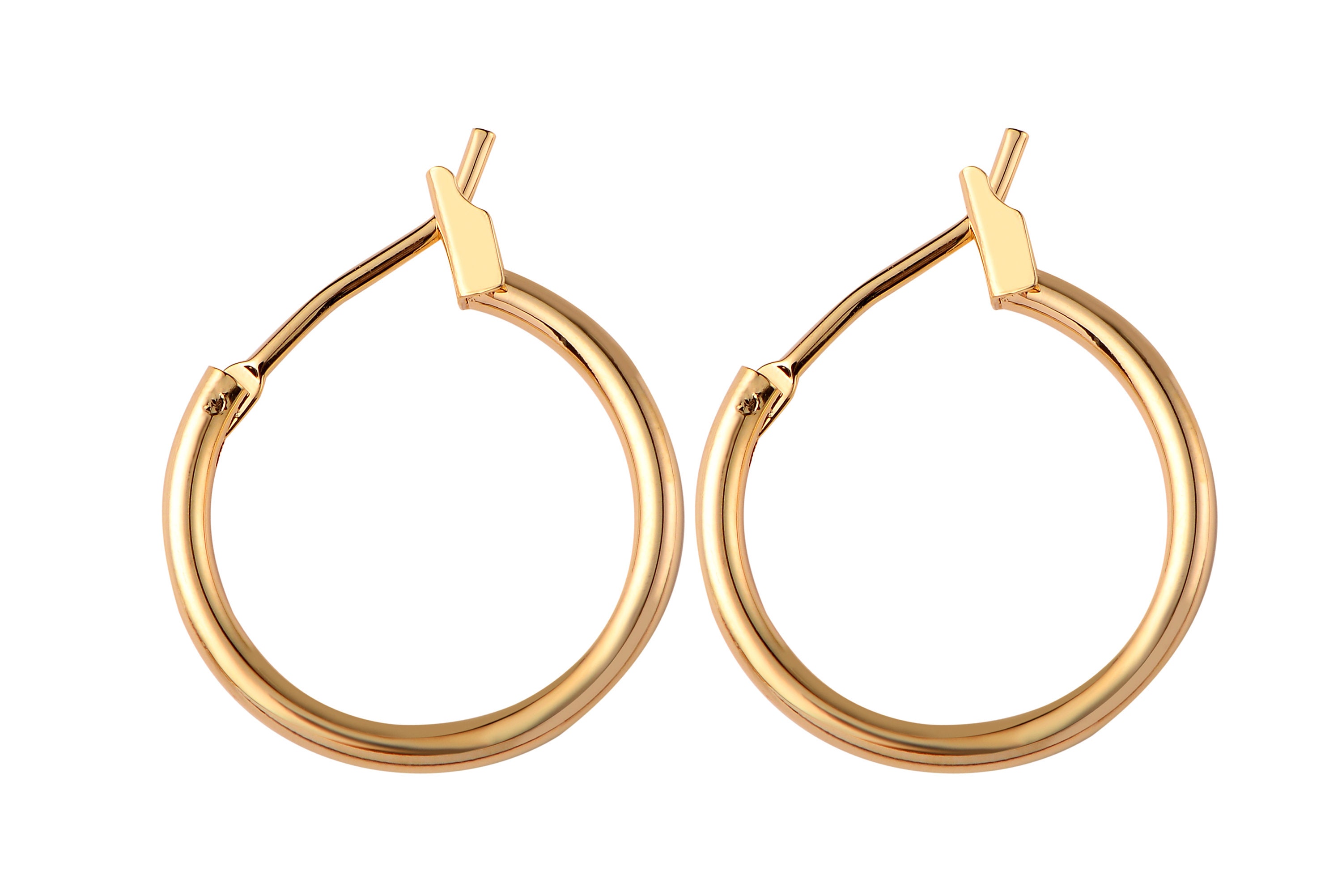 4pcs 18k Gold Round Hoop Earring Lever Backs 14mm 30mm Etsy