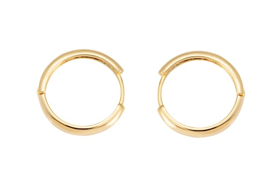 4pc 14k Gold Filled One Touch Lever Rounded Hoop Earring