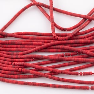 Red Jasper Heishi Discs Beads 1.5x2mm15.5&quot; Strand- Extra Fine