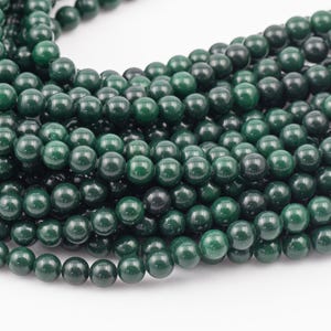 Dark Green - JADE Smooth Round-  6mm 8mm 10mm 12mm-Full Strand 15.5 inch Strand AAA Quality