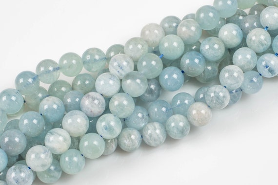 Aquamarine Beads, Natural, 8mm Round