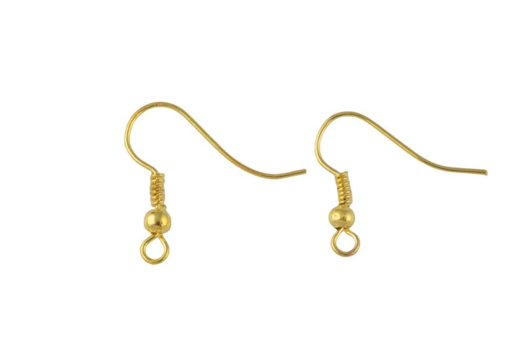 Earring Wire French Hook Earrings, Fish Hook Gold Plated Basic Sizing Etsy