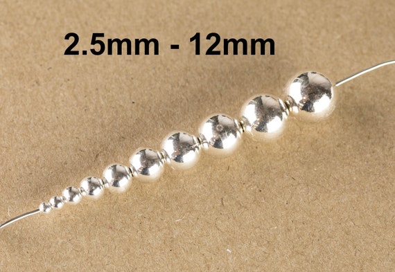 Sterling Silver Bead Necklace 7mm Made in the USA Sterling Silver Bead Necklace 7mm Made in the USA