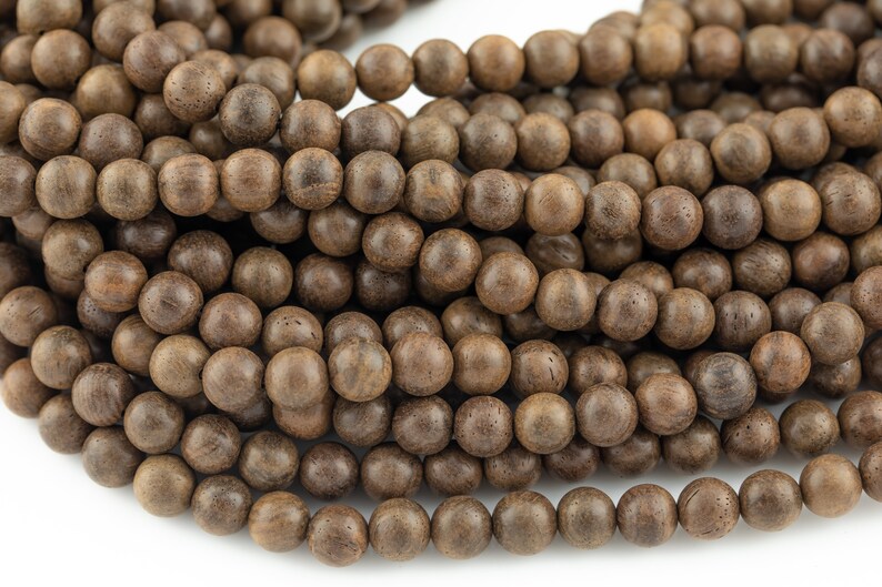 Natural Sandal Wood. 6mm or 8mm or 10mm Round. Full Strand Gemstone Beads image 3