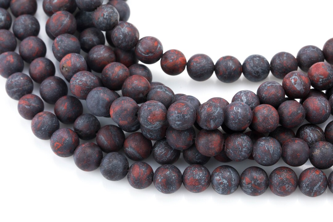 Natural Saffron Jasper Beads , High Quality in Matte Round, 4mm, 6mm