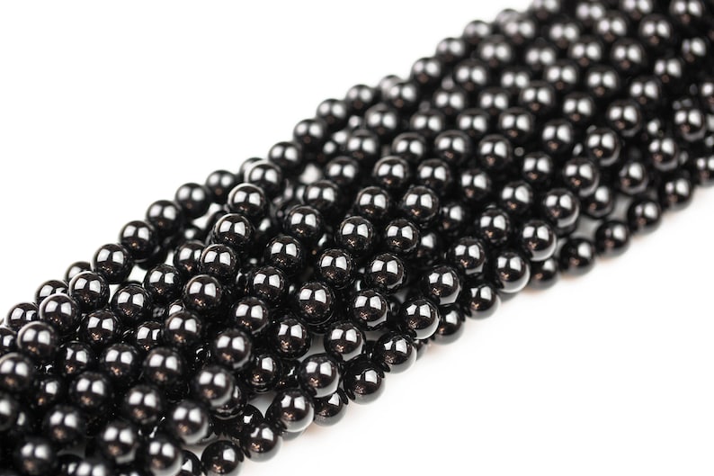 Onyx beads AAA grade black round beads, 3mm 4mm 6mm 8mm 10mm 12mm 14mm 16mm gem stone beads strand, genuine loose stone beads Full 15.5 image 4