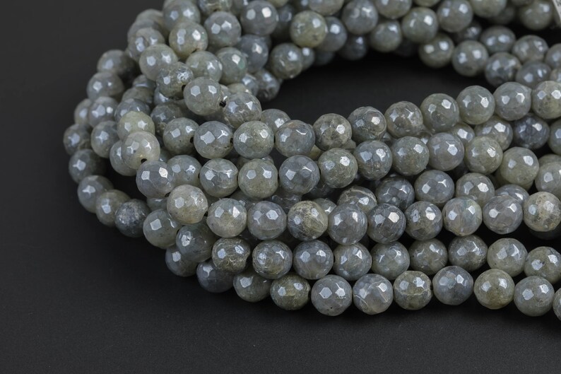 Natural Mystic Labradorite, High Quality in Faceted Round 4mm, 6mm, 8mm, 10mm, 12mm, 14mm AAA Quality Gemstone Beads image 4