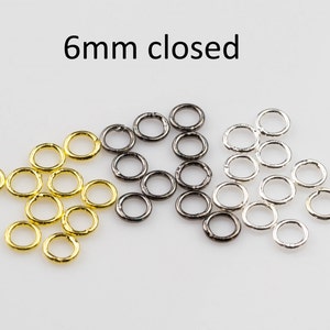 5 mm 6 mm SLUTEN HÄNGRINGAR Slipade hängringar Silver-, kanonmetall- eller guldpläterade hängringar 20 st eller 100 st