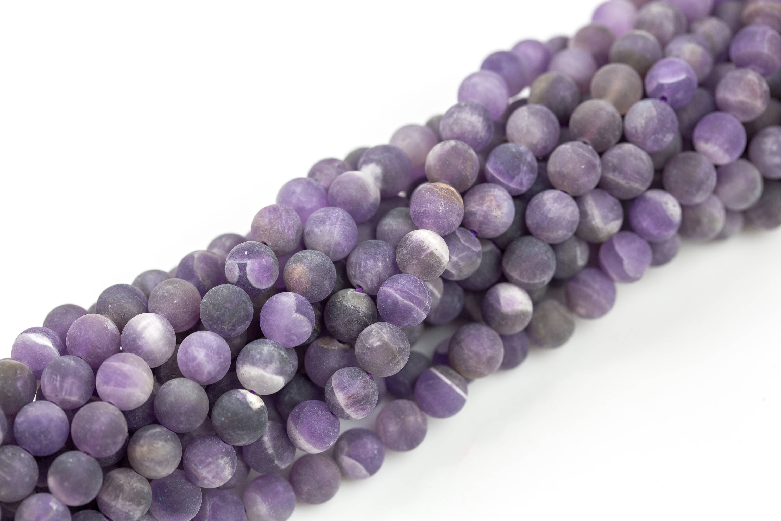 Natural Grade AAA Amethyst Smooth Round Beads – 6mm, 8mm, 10mm, 12mm, Or 15.5mm – 15.5” Strand