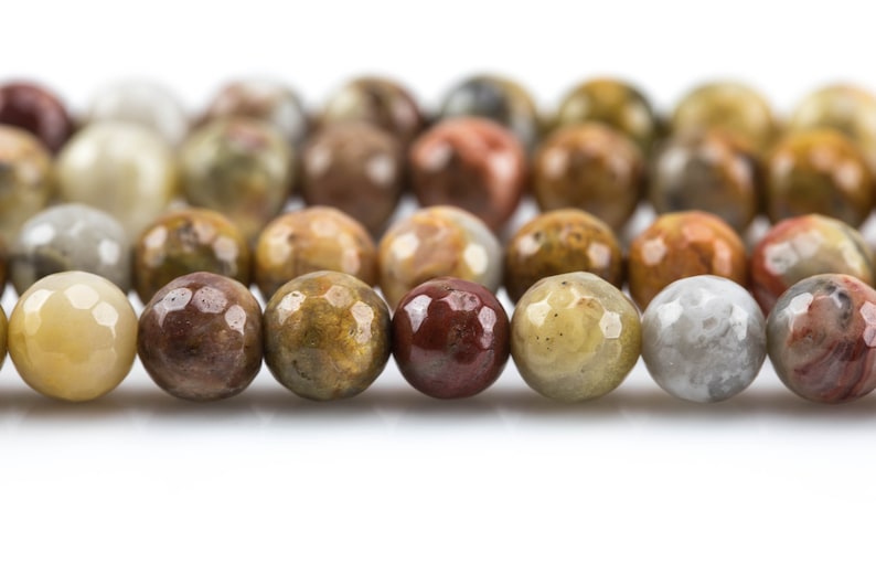 6mm 8mm Natural Mexican Crazy Laced Agate Faceted Round 4mm 10mm 14mm -Full Strand 15.5 inch Strand Gemstone Beads 12mm