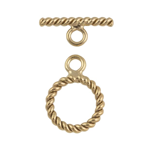 GOLD FILLED Toggle Clasp USA product- 1 Set per order- 9mm- Small Size