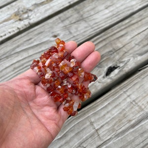 Carnelian Bracelet Stretchy String Bracelet Natural Gemstone Chips Bracelets Pre-charged Handmade Jewelry image 3