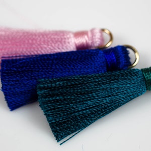 SILK TASSEL TASSLE Silk Tassels Tassles High Quality Small Tassels 4 pcs image 3