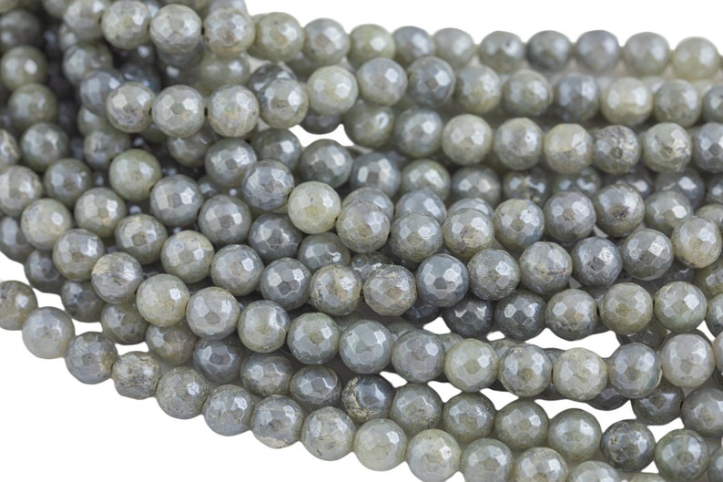 Natural Mystic Labradorite, High Quality in Faceted Round 4mm, 6mm, 8mm, 10mm, 12mm, 14mm AAA Quality Gemstone Beads image 1