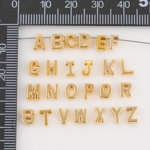 Tiny Dainty Letter Beads Alphabet Letters 14k Gold Letter Beads image 3