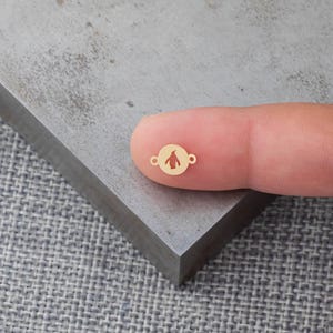 Penguin Connector Permanent Jewelry Connector or Charm- Intricate Detail - 14kt gold filled or Sterling Silver - Made in the USA