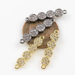 Cubic Zirconia Rhinestone Pave Tubes 5*22mm  cz Flat bar p13g115 p13g116
