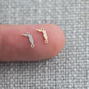 Conector permanente con forma de Florida - Relleno de oro de 14 kt o plata de ley - Fabricado en EE. UU. - Personalizado