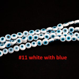 Evil Eye Beads Flat Glass Crystal 6mm 8mm All Colors Available Turkish Eye 15-16 image 3