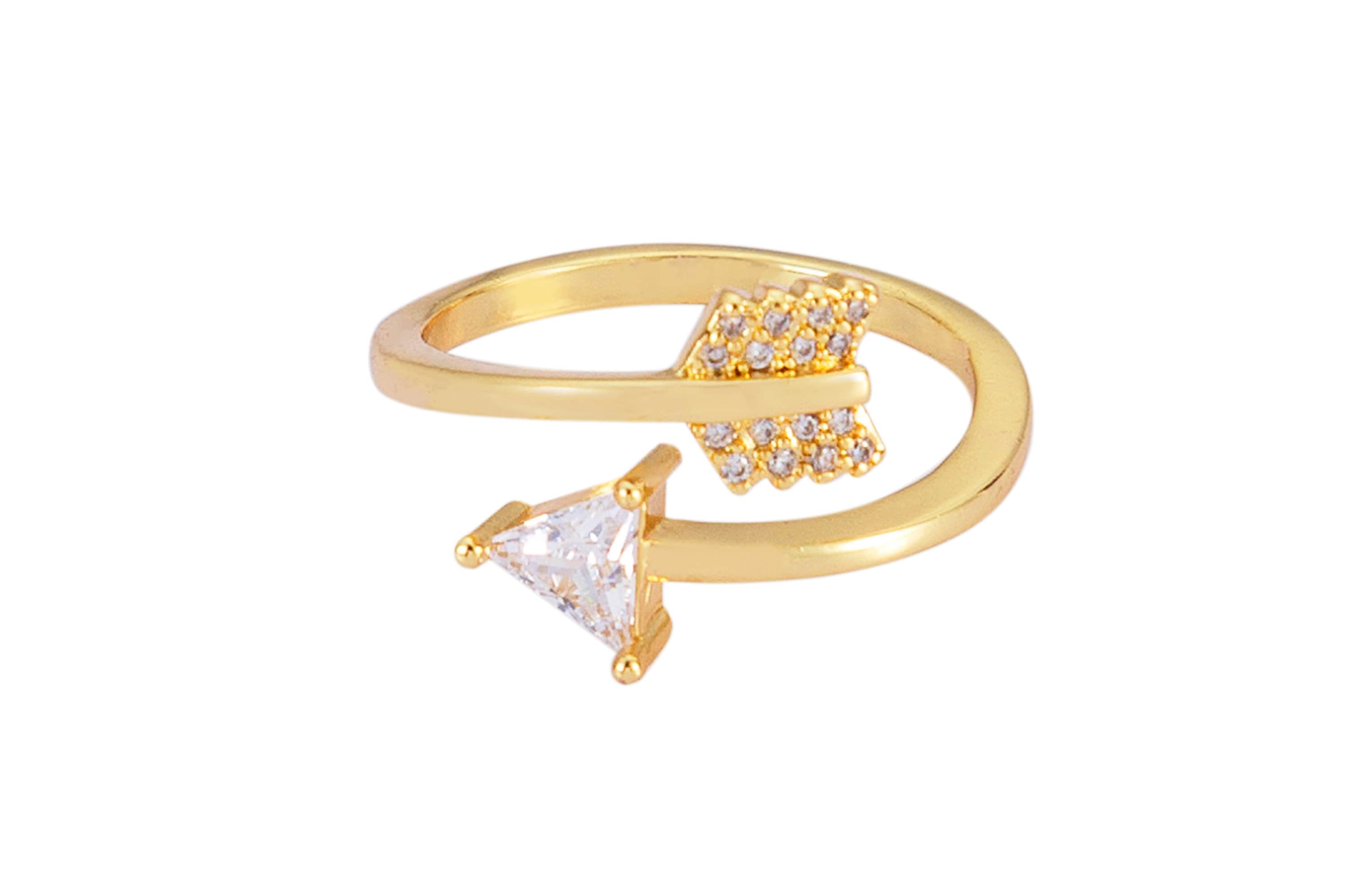 Minimalist Cz Ring Dainty Jewelry Adjustable Ring Gold Open Ring Micro Pave Ring 1 pc Gold Ring Heart Dainty Ring