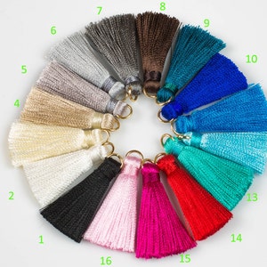 SILK TASSEL TASSLE Silk Tassels Tassles High Quality Small Tassels 4 pcs image 2