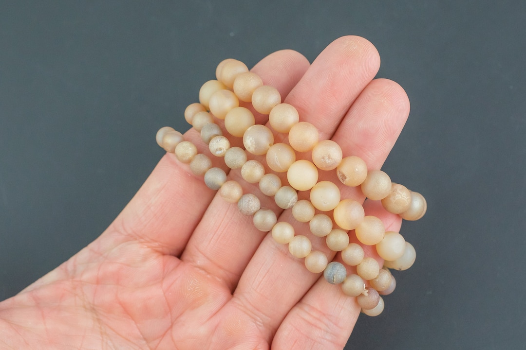 Matte Light Rust Metallic Quartz Druzy Size 6mm and 8mm- Handmade in ...
