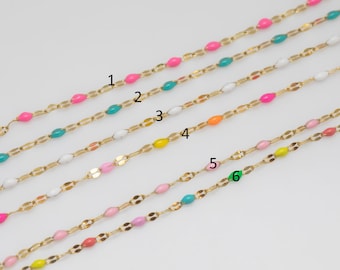 PVD Edelstahl Emaille Kette für permanente Schmuck Schüttware, PVD Edelstahl Überzug Großhandel lose Kette Schmuck