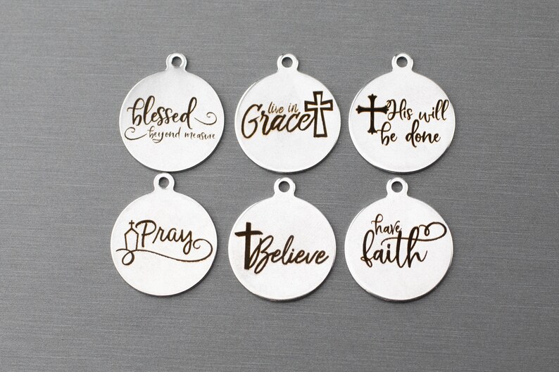 Stainless Steel Charms Religious Christian Charms Collection Etsy