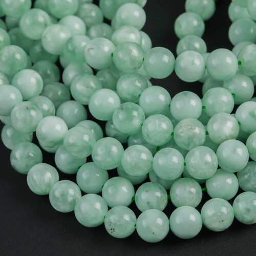 Natural Angelite Smooth Round Gemstone Beads - 4mm To 15.5mm Multiple Sizes (15.5" Strand)