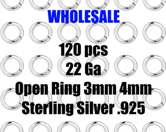 Sterling Silver Open Jump Rings 22 Gauge 22 ga 3mm 4mm - 925 SS - Made in USA Wholesale