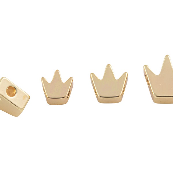 18kt Gold Crown Bead- 6mm 7mm and 8mm 8-10pcs