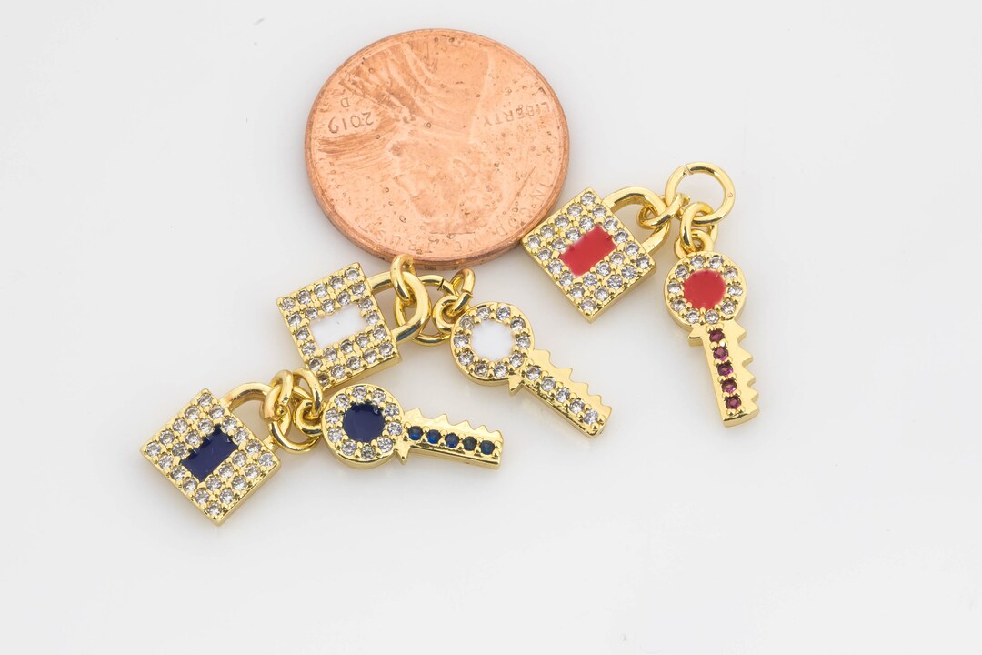 Pendentif Breloque Clé En Or 18 Carats - Vintage Fin 19ème Siècle - Unisexe - Occasion