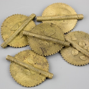 Natural Authentic African Ethiopian Large Brass Flat Coin 50/55mm 1 pc per Order Gemstone Beads