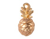 3pcs 18K Gold Pineapple Tropical Fruit Bracelet Charm Bead Finding Connector for Earring Jewelry Making- 6x18mm