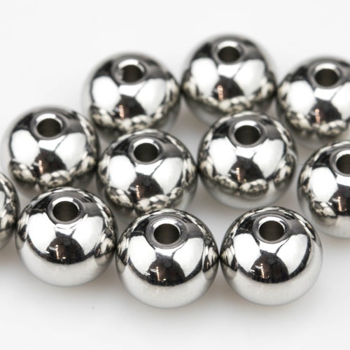 Stainless Steel Polished Beads Round Seamless Solid Beads - Etsy