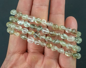 Tourmaline Quartz Gemstone Bracelet Carnelian Bracelet Stretchy String Oval Bracelet Natural Gemstone Bracelets - Gemstone Nugget Bracelets