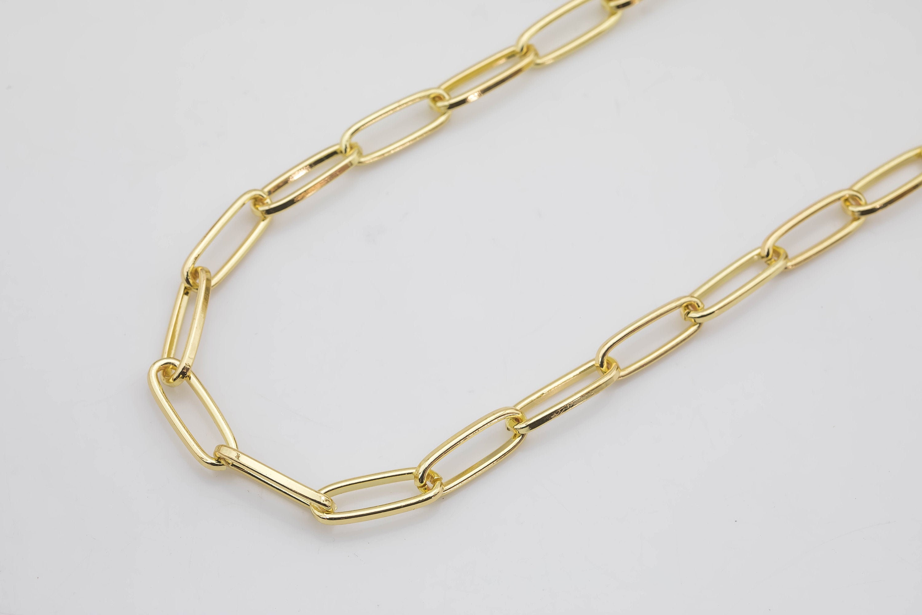 Chunky Paperclip Chain Necklace 8x21mm 14kt Gold Filled Jumbo Etsy
