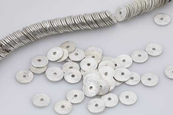 100 Pcs Of Antque Slver Smooth Round Rondelle Spacer Beads - Etsy