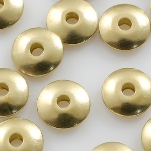 SOLID BRASS Saucer Roundel Beads All Sizes image 1