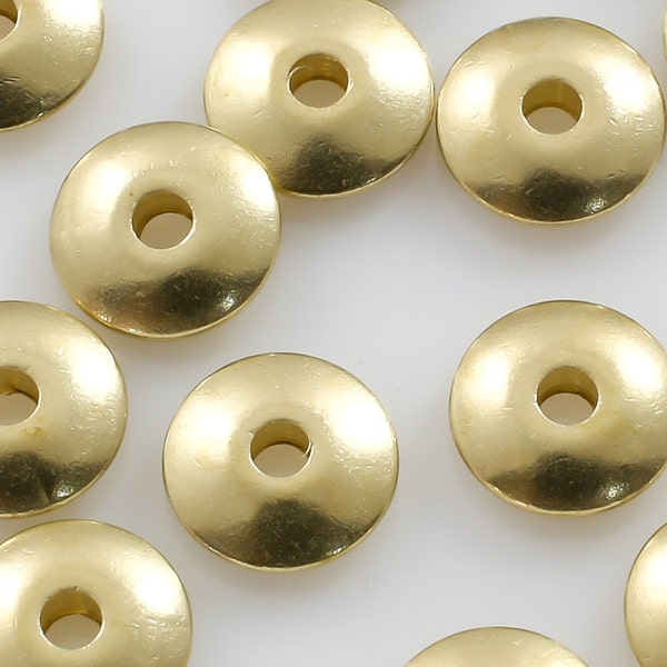 SOLID BRASS Saucer Roundel Beads All Sizes