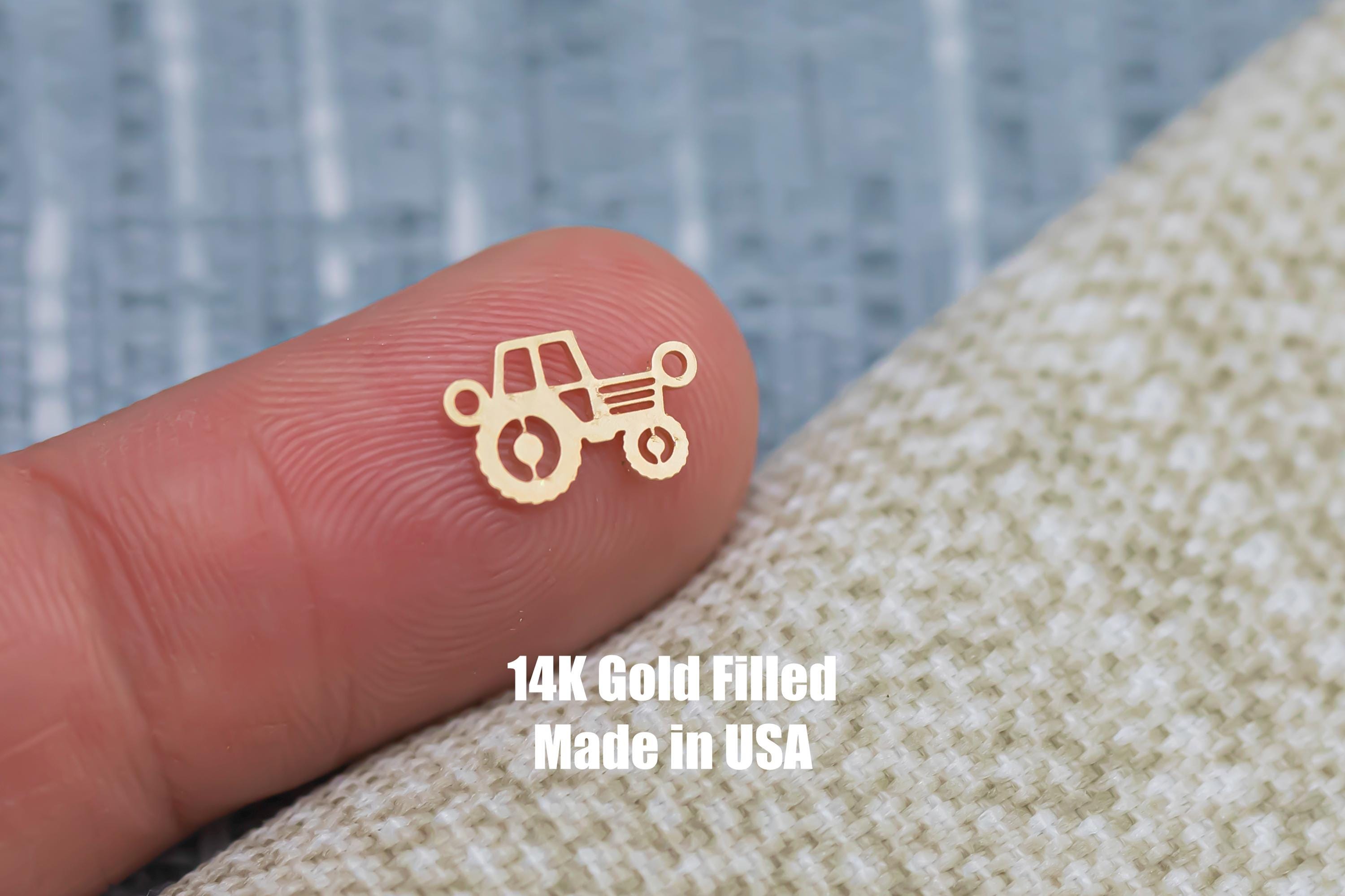 Miniblings Trattore Charm Bracciale d'oro trattori agricoli Farmer