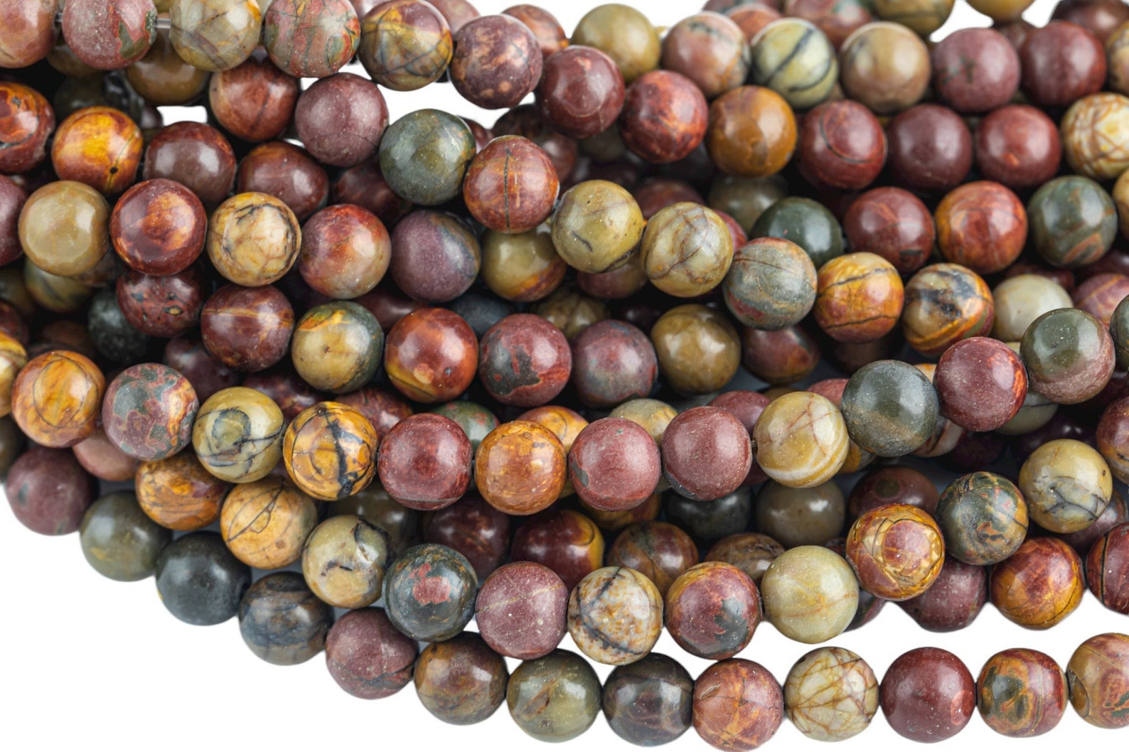 Natural Picasso Jasper Beads Grade AAA Round 6mm 8mm 10mm - Etsy