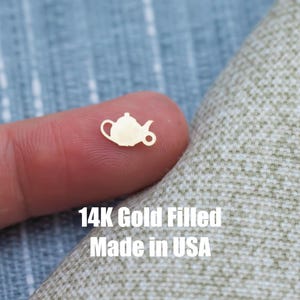 Teekanne Teetasse Stecker - 14Kt Gold Filled Sterling Silber - Stecker - Permanent Schmuck Versorgung
