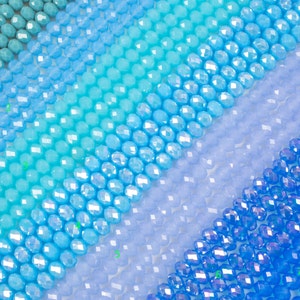 8 mm クリスタル ライトブルー カラー ロンデル ラウンデル 大量セレクション セカンド セクション - 1 または 10 ストランド