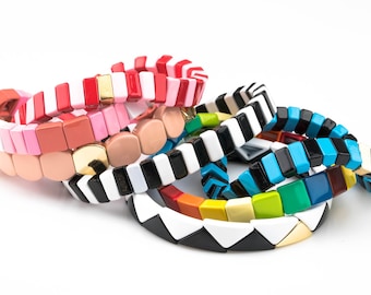 Stretchy Bracelet- Mix Colors - 7-7.5- Wholesale Pricing Enamel  Beads