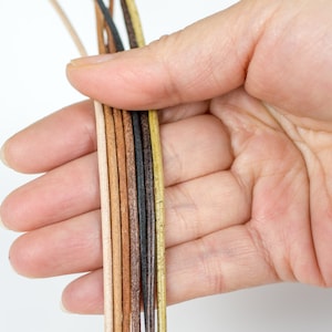 Distressed Leather Suede, Round 1mm and 2mm size 7 colors, 5 Yards