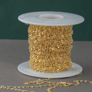 Round double Flat- 2.8x3.5mm- Gold Filled Chain by the Foot - USA Made- Wholesale - Perfect For Permanent Jewelry - Made in USA