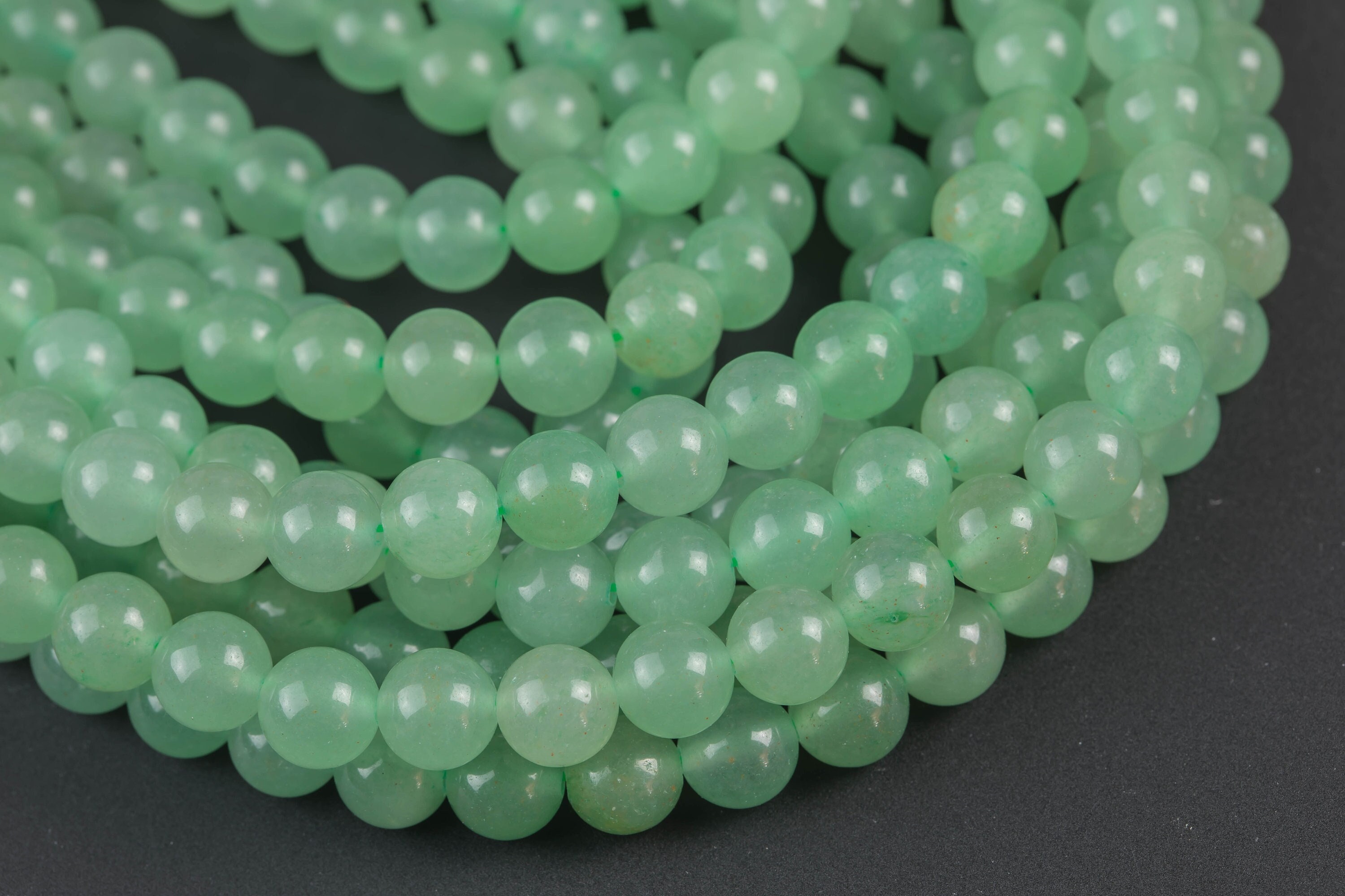 Natural Green Aventurine Beads Round Loose Beads for Bracelet 15" Full Strand Natural Green Aventurine Beads Round Loose Beads for Bracelet 15" Full Strand
